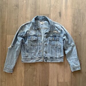 Light Blue Soft Denim Distressed Jean Jacket